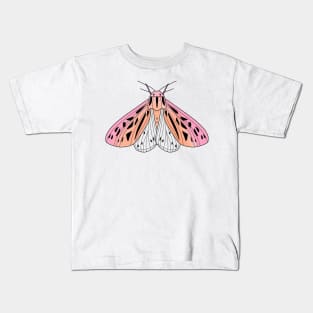 Dusty pink moth with spread wings cute gift Kids T-Shirt